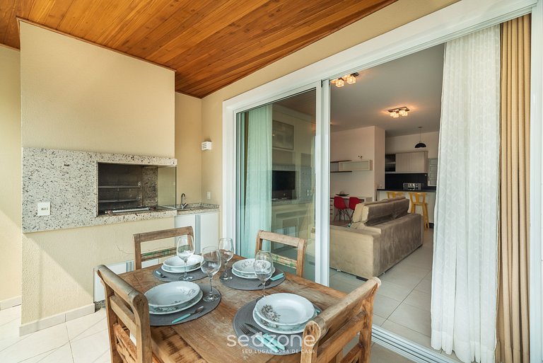 Apt pé na areia vista deslumbrante Santinho ASR204