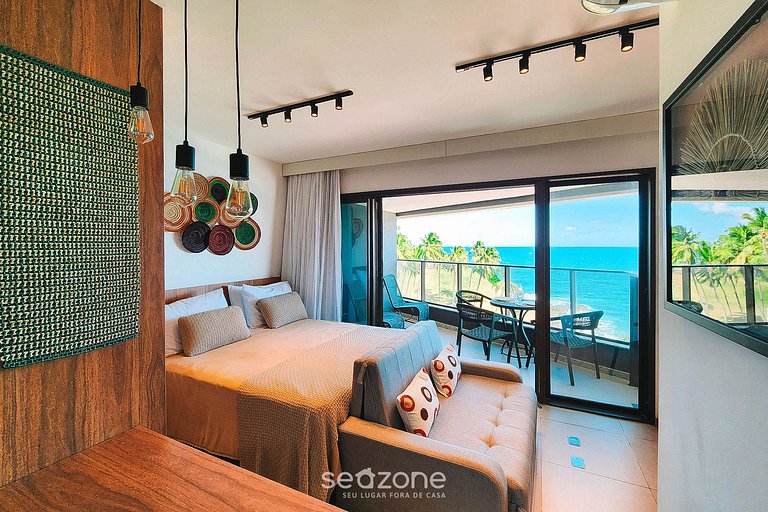 Studio incrível à beira-mar com varanda - SPB0502