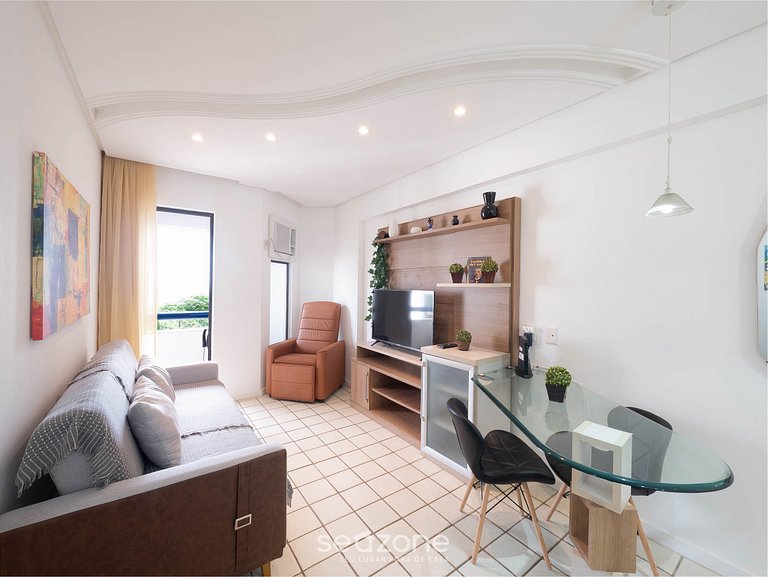 Apto con balcón en condominio con piscina ACI0320