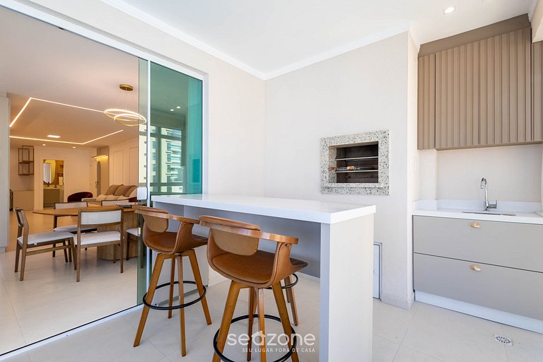 Apto c/ Churrasqueira a 450 m da Praia SZT0375