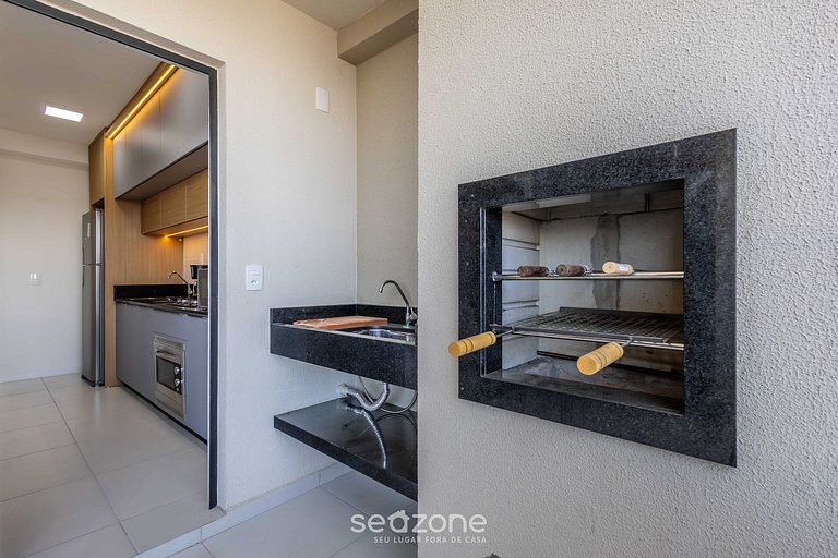 Apto c/ varanda gourmet a 400m da Praia - SKL0905