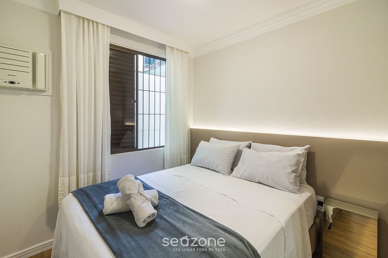 Apto com 3 quartos a 120m da praia central LHE0201