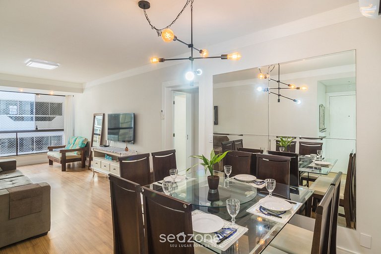 Apto com 3 quartos a 120m da praia central LHE0201