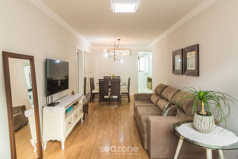 Apto com 3 quartos a 120m da praia central LHE0201