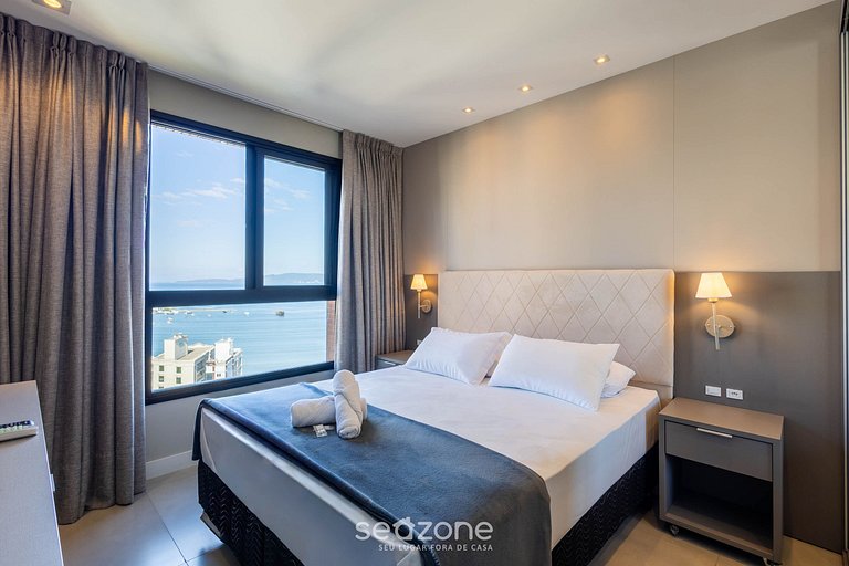 Apto c/ varanda, churrasqueira e vista mar MHF1808