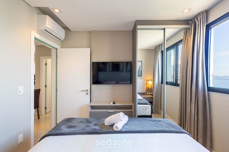 Depto con balcón, parrilla y vista al mar MHF1808