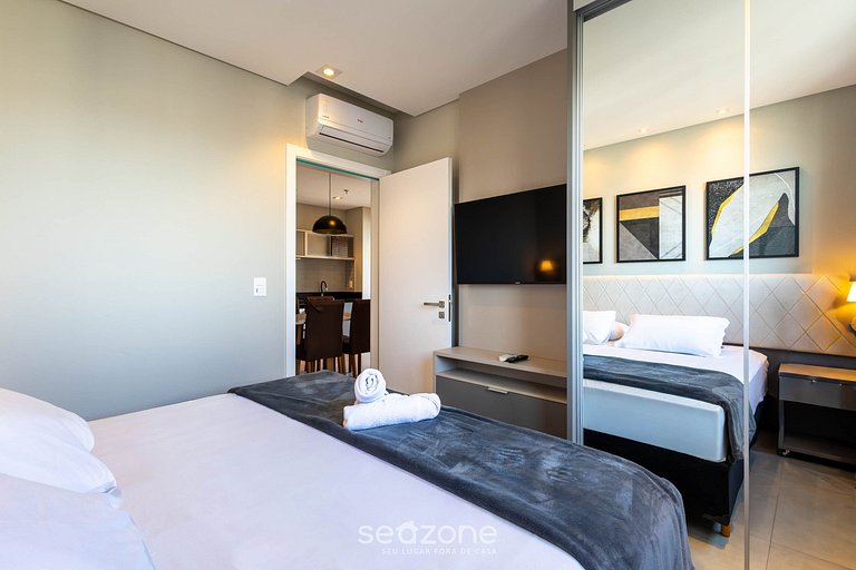 Apto c/ varanda, churrasqueira e vista mar MHF1808