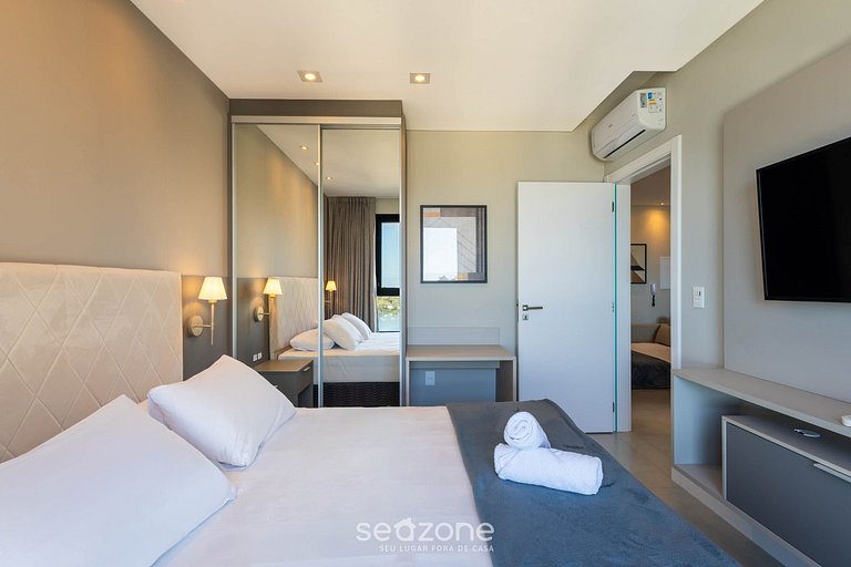 Apto c/ varanda, churrasqueira e vista mar MHF1808