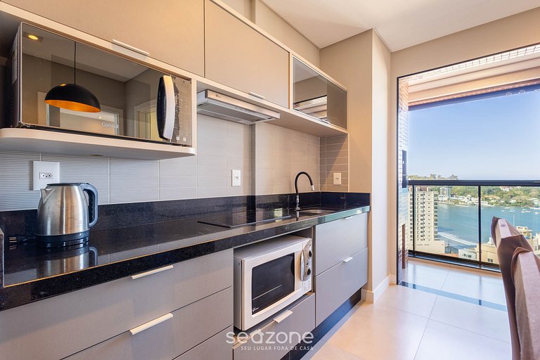 Apto c/ varanda, churrasqueira e vista mar MHF1808