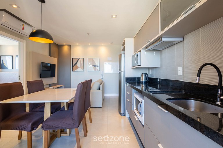 Apto c/ varanda, churrasqueira e vista mar MHF1808