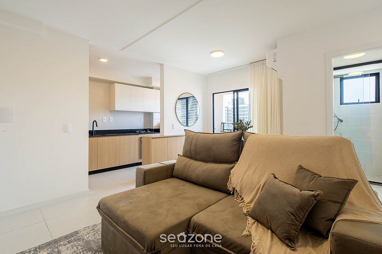 Apto 2Q c/ varanda churrasq. e vista mar - SKL1204