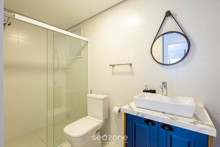 Apto c/ varanda, churasqueira e vista Mar SHC0801