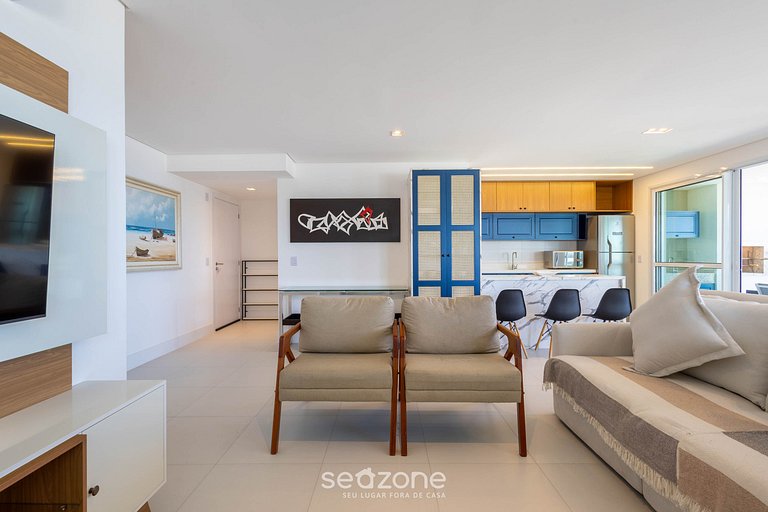 Dpto c/ balcón, parrilla y vista al mar SHC0801