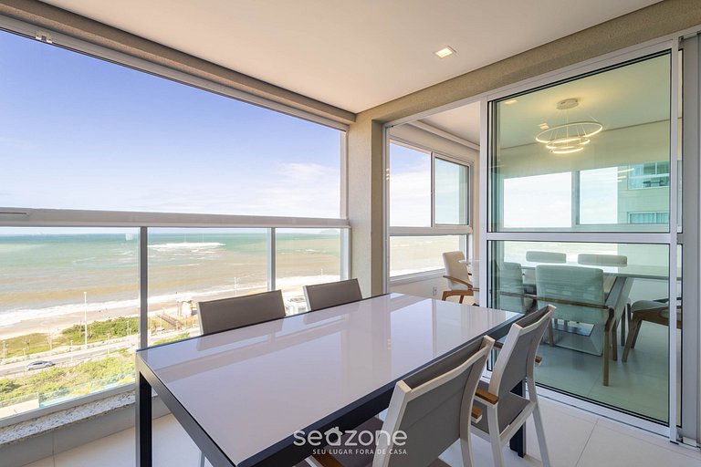 Apto c/ varanda, churasqueira e vista Mar SHC0801