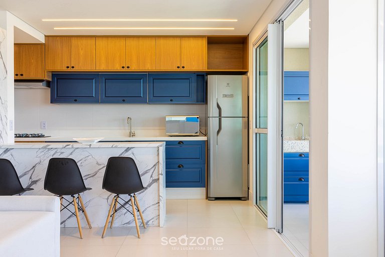 Dpto c/ balcón, parrilla y vista al mar SHC0801