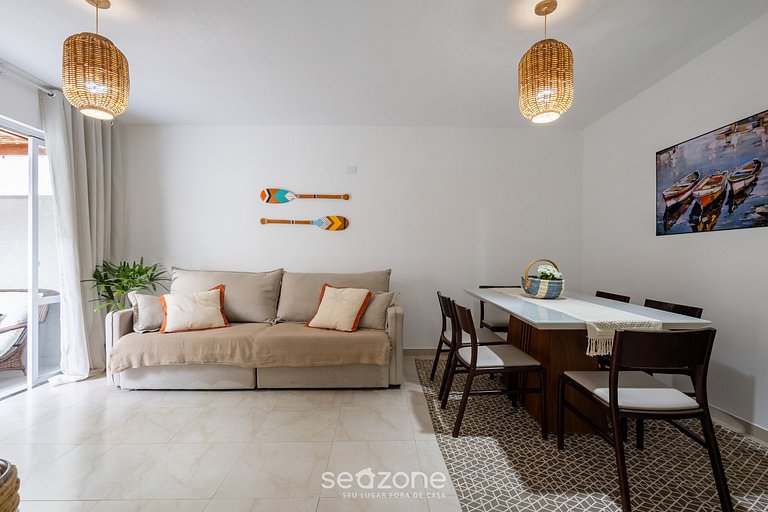 Apto c/ Churrasqueira a 230 m da Praia SHA0104