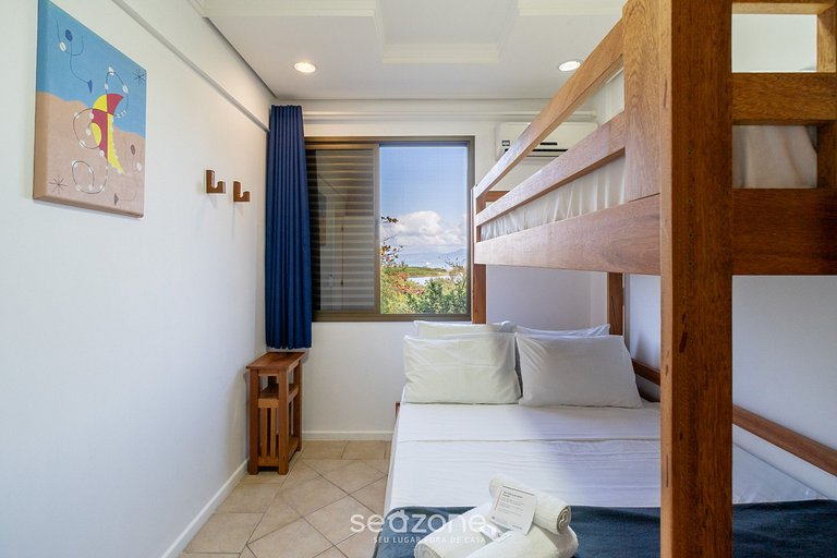 Apto com Vista Mar a 214m da Praia - BLU0206