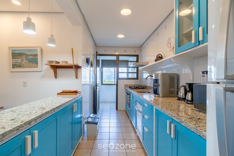 Apto com Vista Mar a 214m da Praia - BLU0206