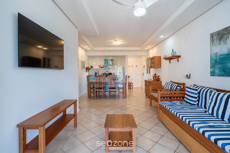 Apto com Vista Mar a 214m da Praia - BLU0206