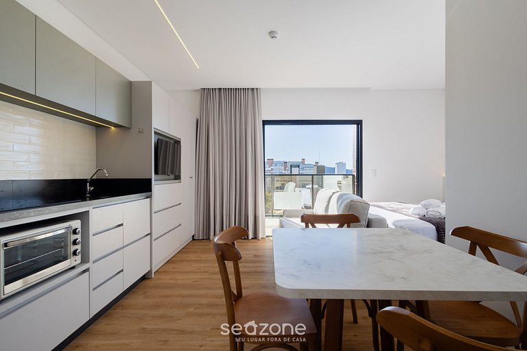 Estudio c balcón y parrilla 180 m del mar SFR0412