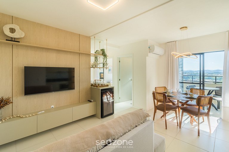 Apto c/ churrasq. e vista a 400m da Praia SKL1003