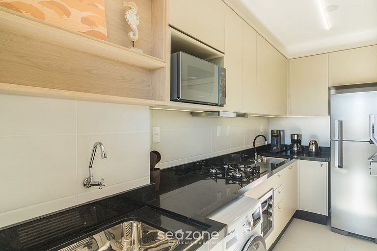 Apto c/ churrasq. e vista a 400m da Praia SKL1003