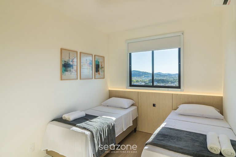 Apto c/ churrasq. e vista a 400m da Praia SKL1003