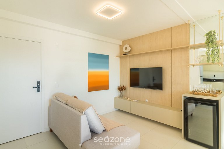 Apto c/ churrasq. e vista a 400m da Praia SKL1003