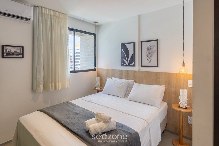 Apartamento moderno com uma suíte a 700 metros da praia ELR0