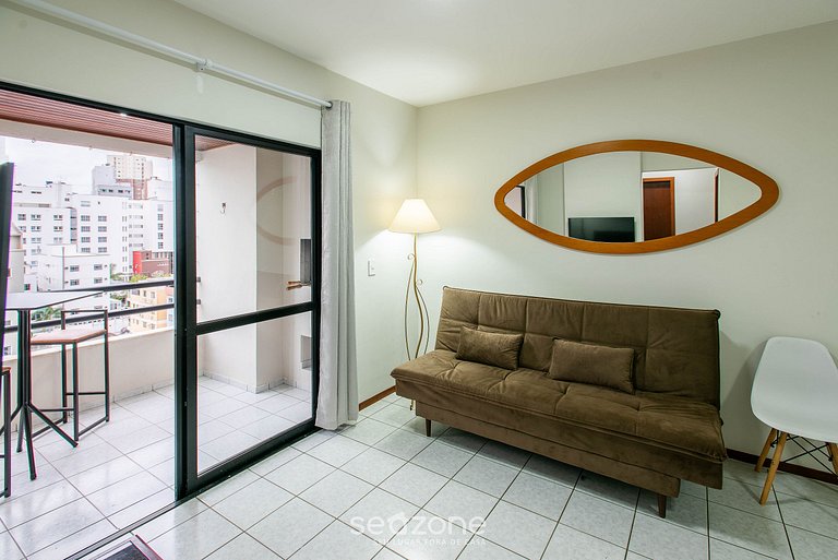 Apto c/ Churrasqueira a 350m da Praia ILH0503