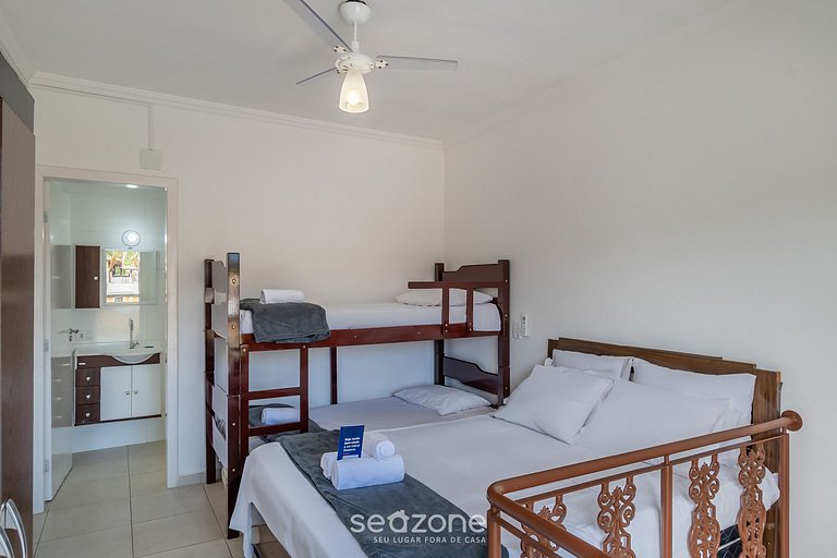 Apto c/ varanda a 350m do mar, Ubatuba - FUA0004