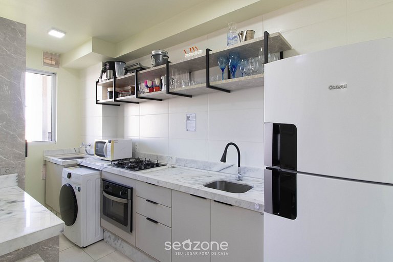 Apto c/ Churrasq. a 210 m da Praia CSI0706