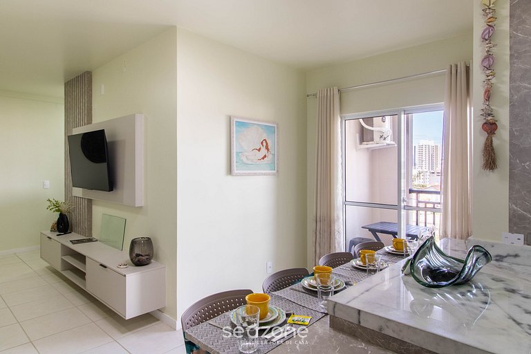 Apto c/ Churrasq. a 210 m da Praia CSI0706