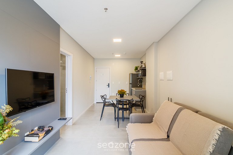 Studio moderno c/ varanda a 220m do mar - FFS1107