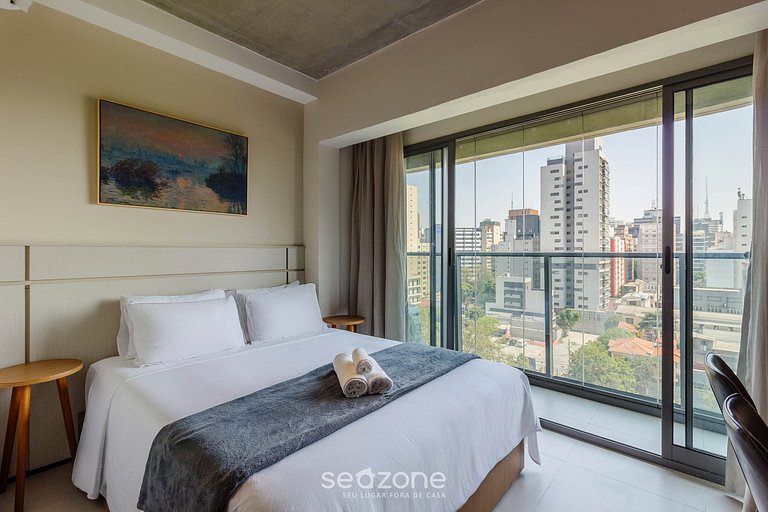 Studio c/ varanda a 10m do Metrô ONP0913