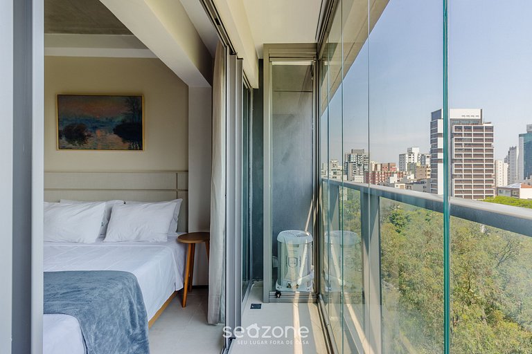 Studio c/ varanda a 10m do Metrô ONP0913