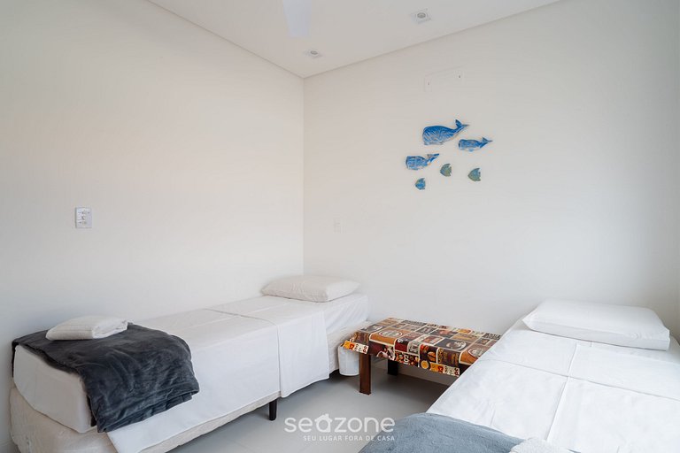 Apto c/ varanda e churrasq. a 220m do Mar CAR0201