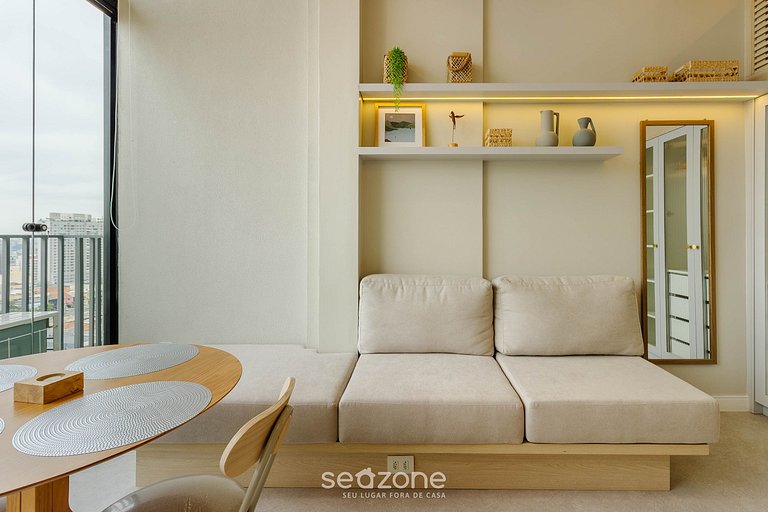 Studio em cond. c/ piscina a 300m do Metrô UOY1605