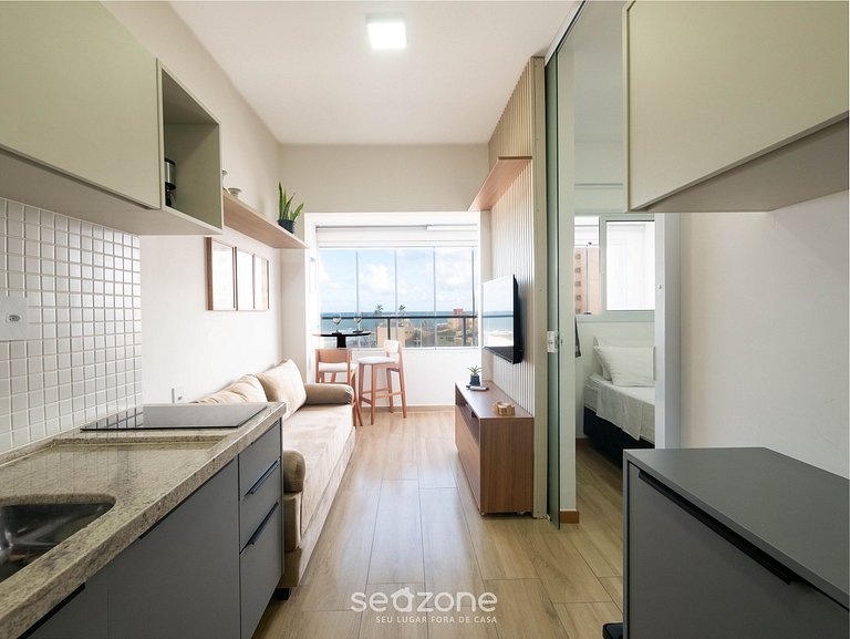 Apto Vista Mar Lateral a 70m da Praia SMA0407