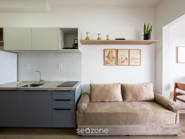 Apto c/ vista lateral al mar 70 m de playa SMA0407