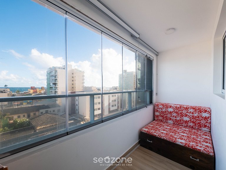 Apto c/ vista lateral al mar 70 m de playa SMA0407