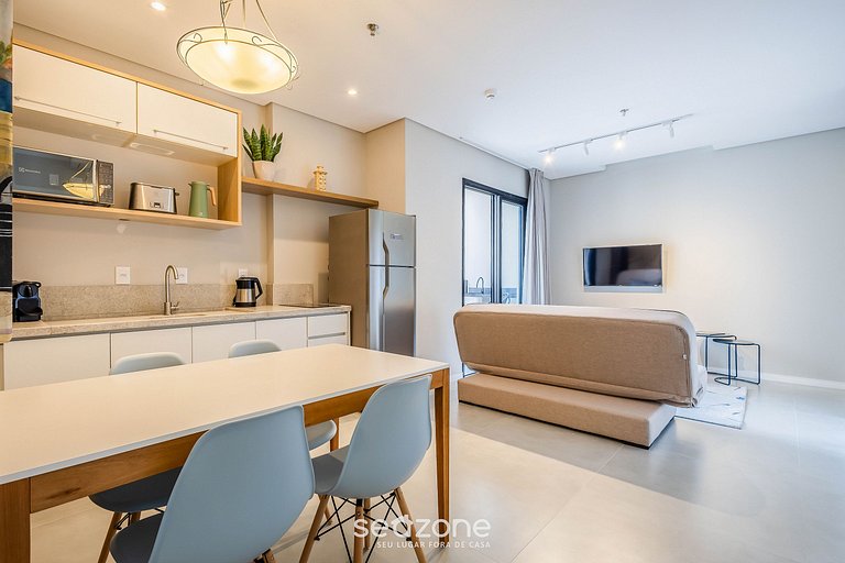 Studio c/ varanda a 220m da Praia Itapema FFS0909