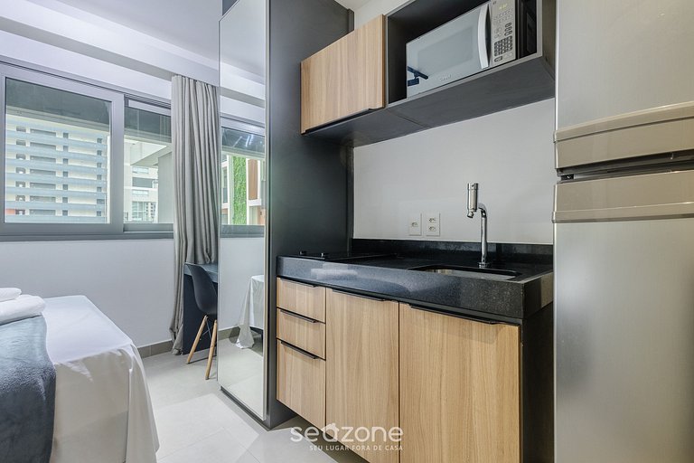 Studio en cond. c/ piscina, 130m del metro FRE1007