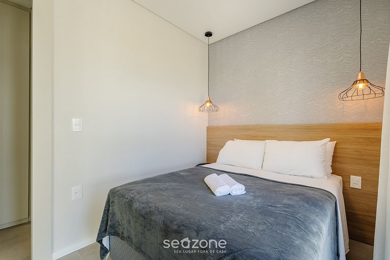 Apto c/ churrasq. e varanda a 220m do Mar FFS1109