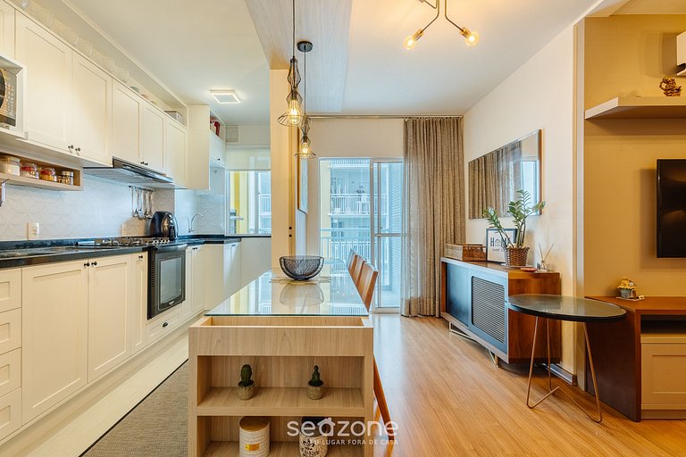 Apto c/ Parrilla en Cond. Frente al Mar VAC0203