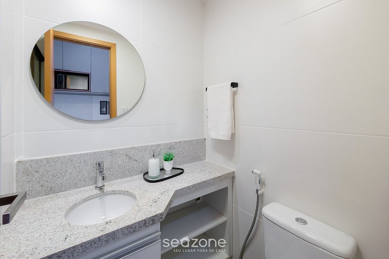 Studio Moderno a 160m do mar em prédio SAA0321