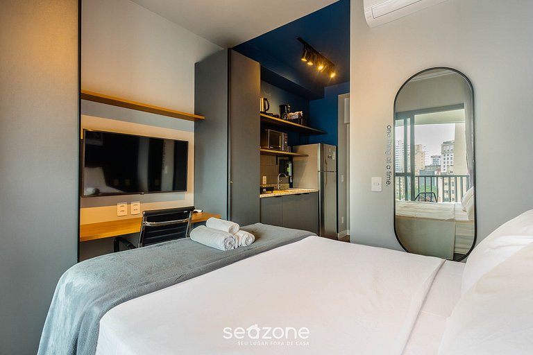 Studio Moderno c/ Varanda Próx. ao Metrô DNR1402