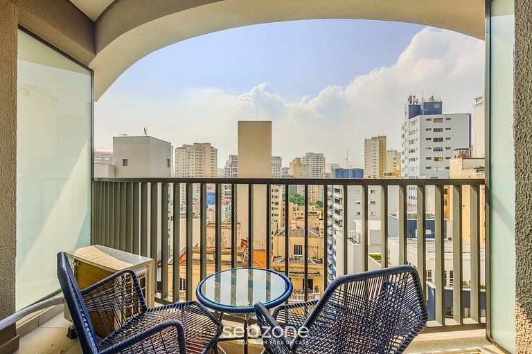 Studio Moderno c/ Varanda Próx. ao Metrô DNR1402