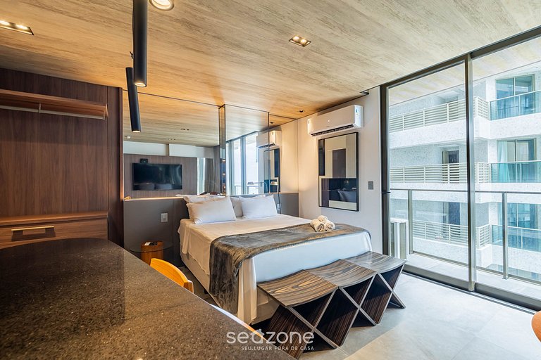 Estudio c/ vista lateral al mar y balcón | NWT1104