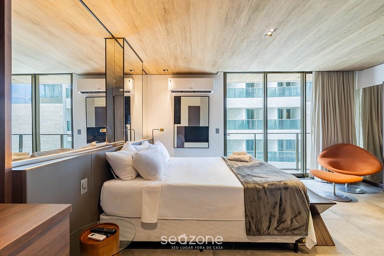 Estudio c/ vista lateral al mar y balcón | NWT1104